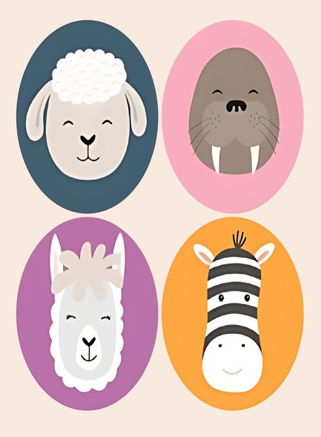 SLGIFT Vinyl Cute Animal Theme Sticker, Self-Adhesive Vinyl Stickers, 40 Pieces, 2 x 2 Inches Round Sticker, 4 Unique Designs, R134 - Image 2